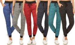 Womens' Ultra Soft Fur-Lined  Jogger Pants With Pockets