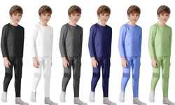 WuhouPro Boy's Ultra Soft Microfiber Fleece Thermal Underwear Sets