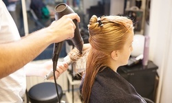 Haircut, Wash and Blow-Dry with Optional Partial or Full Highlights at Off With Your Hair (Up to 64% Off)