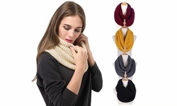 Women Men Winter Thick Ribbed Knit Warm Circle Loop Infinity Scarf