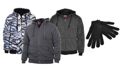 Sherpa Hoodie Jacket, Free Gloves
