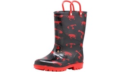 NORTY Boys Waterproof PVC Rain Boots - Toddlers to Big Kids - Solid & Printed
