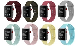 Silicone Sport Replacement Band for Apple Watch Series 1, 2, 3, 4, 5, 6, & SE