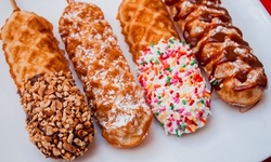 Belgium Waffle Pops with Toppings and Rolled Crepes with Toppings for Up To 30 People (Up to 56% Off)
