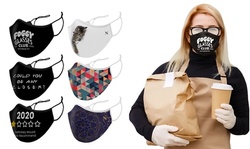 Fun Patterned Reusable Face Mask for Adults With Adjustable Earloops (6-Pack)