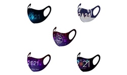 5PCS Adult 2021 New Year Print Washable Reusable Mouth Face Windproof Face Mask