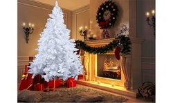 5/6/7/8/9FT Premium White PVC Artificial Christmas Tree w/ Stand