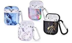 AirPod Hard Case with Keychain for AirPods 1 & 2 (2-Piece) (LED Not Visible)