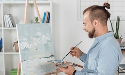 $37.50 for 2-Hour Virtual Paint & Sip with Live DJ & Supplies Included from Paint and Sip Live ($50 Value)