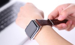 Waloo Apple Watch Crocodile Print Leather Replacement Band