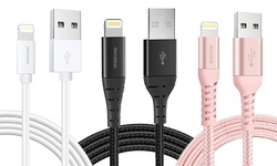 Overtime Apple Certified Lightning Cable 6Ft & 10Ft (1-, 2-, 4- or 6-Pack)
