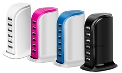 Zummy 30W Multi 6 Port USB Charger Rapid Charging Station Desktop Hub