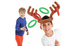 Christmas Inflatable Reindeer Hat Antler Ring Toss Xmas Party kids Toy