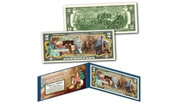 Independence Day 4th of July Historical Images Genuine U.S. Two-Dollar Bill