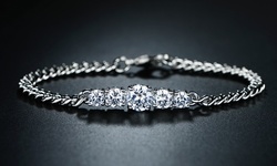 Graduated Curb Chain Bracelet Made with Swarovski Elements 