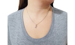 Tiny Sideways Initial Necklace By Pink Box