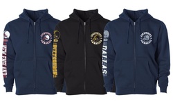 Men's Football Stripes Zip Up Hoodie