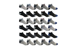 30 Pairs Men's Assorted Low Cut Socks