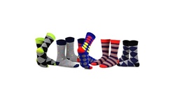 TeeHee Men's Fun and Fashion Cotton Crew Socks 5 & 10-Pack