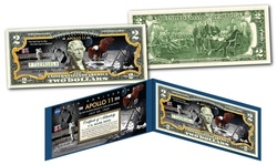 APOLLO 11 Moon Landing 50th Anniversary Genuine Legal Tender Two-Dollar Bill
