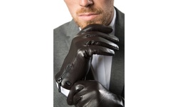 Mio Marino Men's Nappa Leather Touchscreen Driving Gloves w/ Fleece Liner