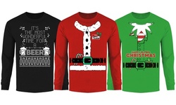 Men's Funny Ugly Christmas Sweater Long Sleeve Shirts