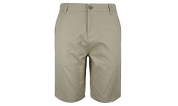LeeHanTon Men's Solid Flat Front Cotton Short