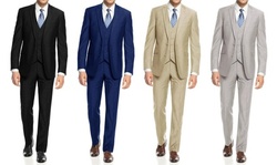 Braveman Men's Slim Fit 3PC Solid  Suits
