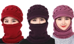 Women's Winter Woolen Hat Velvet Thickening Warm Windproof Cycling Hat