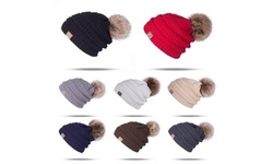 Trendy Bubble Knit Slouchy Baggy Beanie Women Winter Hat Ski Slouchy Cap 