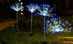 SolarEK 120-LED White & Multi-Color Firework Solar Stake Lights (2-Pack)