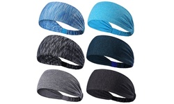 6 Pack Yoga Sports Fitness Headband, Womens Sweatband, Mens Sweatband