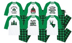 Nap Chat: Green Buffalo Plaid Men's and Women's Pajamas
