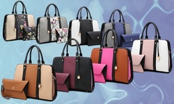 MMK collection two tone Medium Satchel handbags with Matching Wristlet