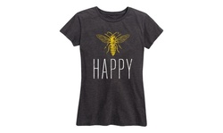 Women's Bee Happy Tees. Plus Sizes Available. 