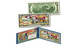 PEANUTS Happy New Year Charlie Brown Genuine U.S. Two-Dollar Bill