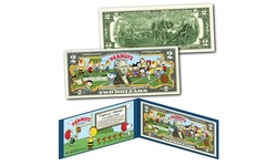 PEANUTS Football or Baseball Official Genuine U.S. Two-Dollar Bill
