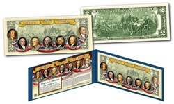 Founding Fathers DOI Official Genuine Legal Tender US Two-Dollar Bill