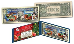 2017 Christmas Xmas Dual Silver Hologram and Polychrome Official One-Dollar Bill