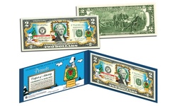 PEANUTS Merry Christmas Charlie Brown Official Genuine U.S. Two-Dollar Bill