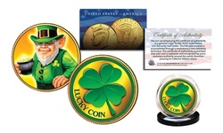 LEPRECHAUN/Four Leaf Clover 2016 JFK Half Dollar Lucky U.S. Coin - St Patrick's 