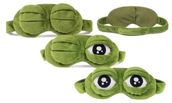 Sleep And Relaxation Plush Frog Eye Mask with Ice Pack Inserts