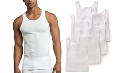 (6 Pack) Men's Sleeveless Scoop Neck Tank Tops
