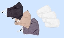 Reusable Cotton/Spandex Face Mask 3 Ply  (3-6-12 Pack) w/ Filter