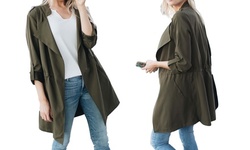 Women's Lightweight Draped Trench Coat. Plus Sizes Available