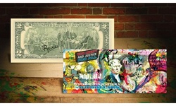 Justice League Legal Tender Colorized US Two-Dollar Bill Signed by Artist Rency