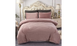Solid Warm Soft Plush Sherpa Comforter Set,Sherpa Bed Blanket (3-Piece)