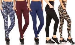 Women's Phone Pocket Full Length Active Leggings with Plus Size