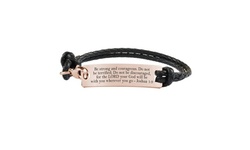 Genuine Fully Adjustable Leather Scripture Bracelets by Pink Box