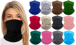 6-Pack Moisture Wicking Breathable Stretch Gaiter Face Mask (Multiple Colors)